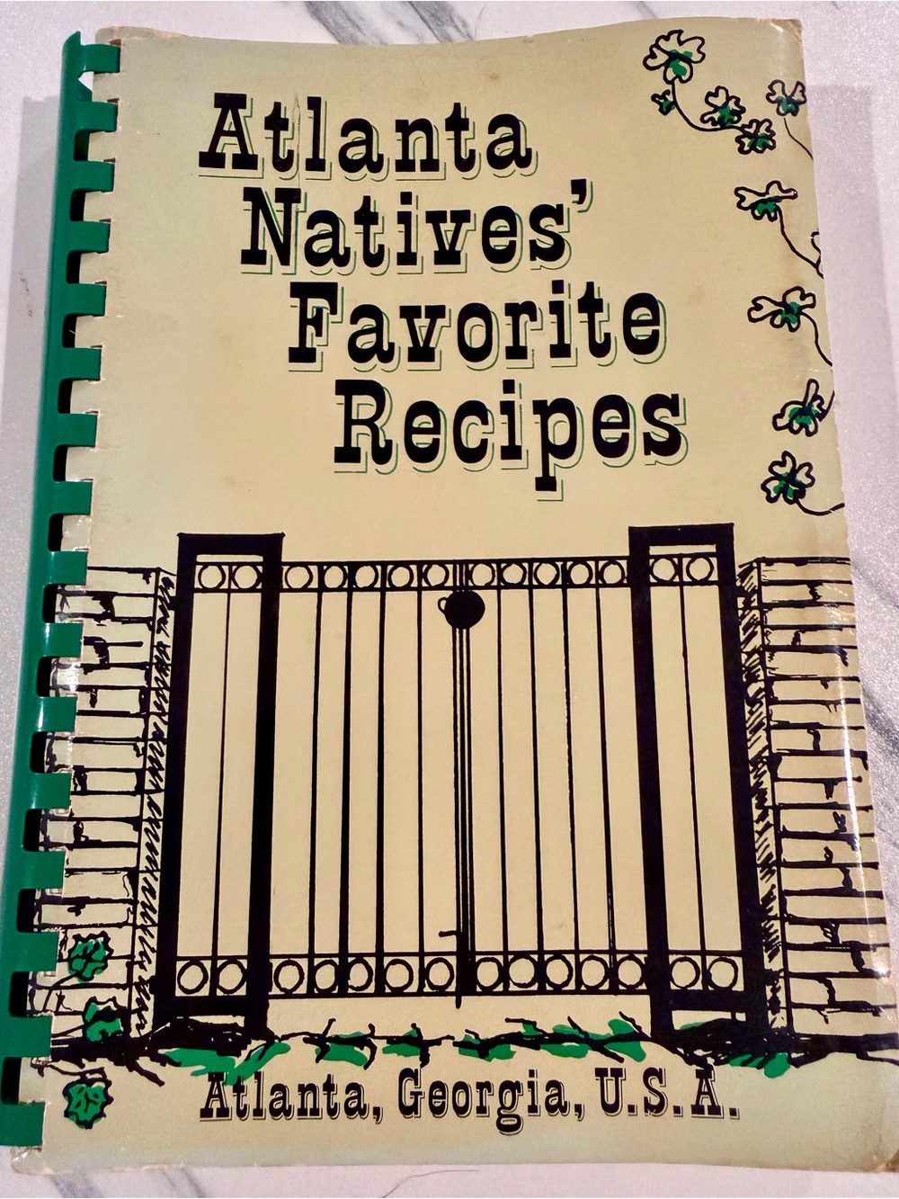 Signed 1975 Atlanta Natives Favorite Recipes Cookbook by Frances Arrington Elyea